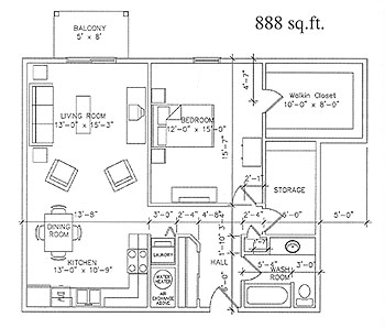 Floor Plan - One Bedroom