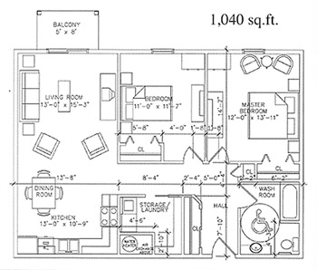 Floor Plan - Two Bedroom